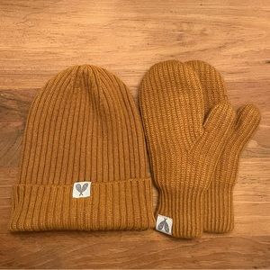 Tuck Shop Trading cashmere double layered hat and mittens